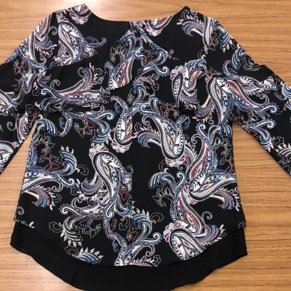 White House Black Market top with bell sleeves.